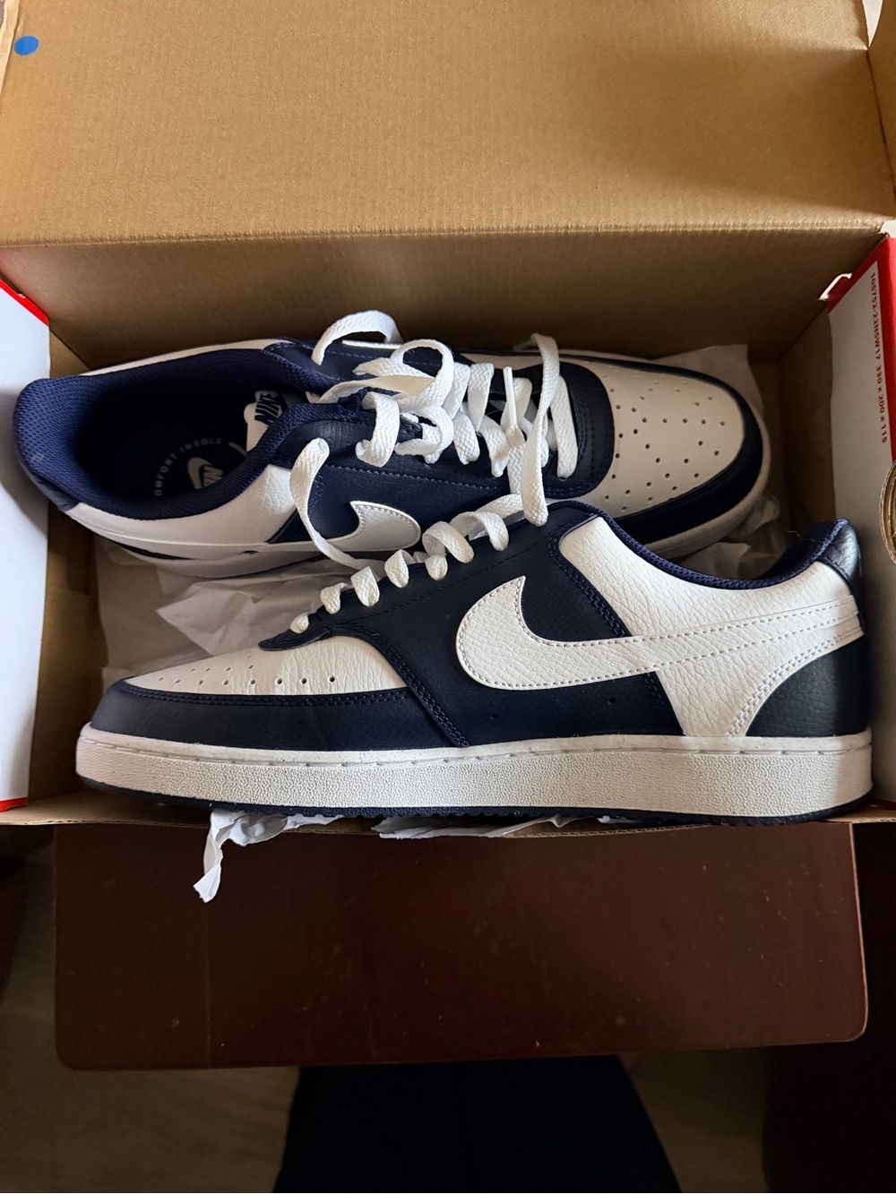 Nike Court Vision Lo in Midnight Navy and White - Picture 4 of 8